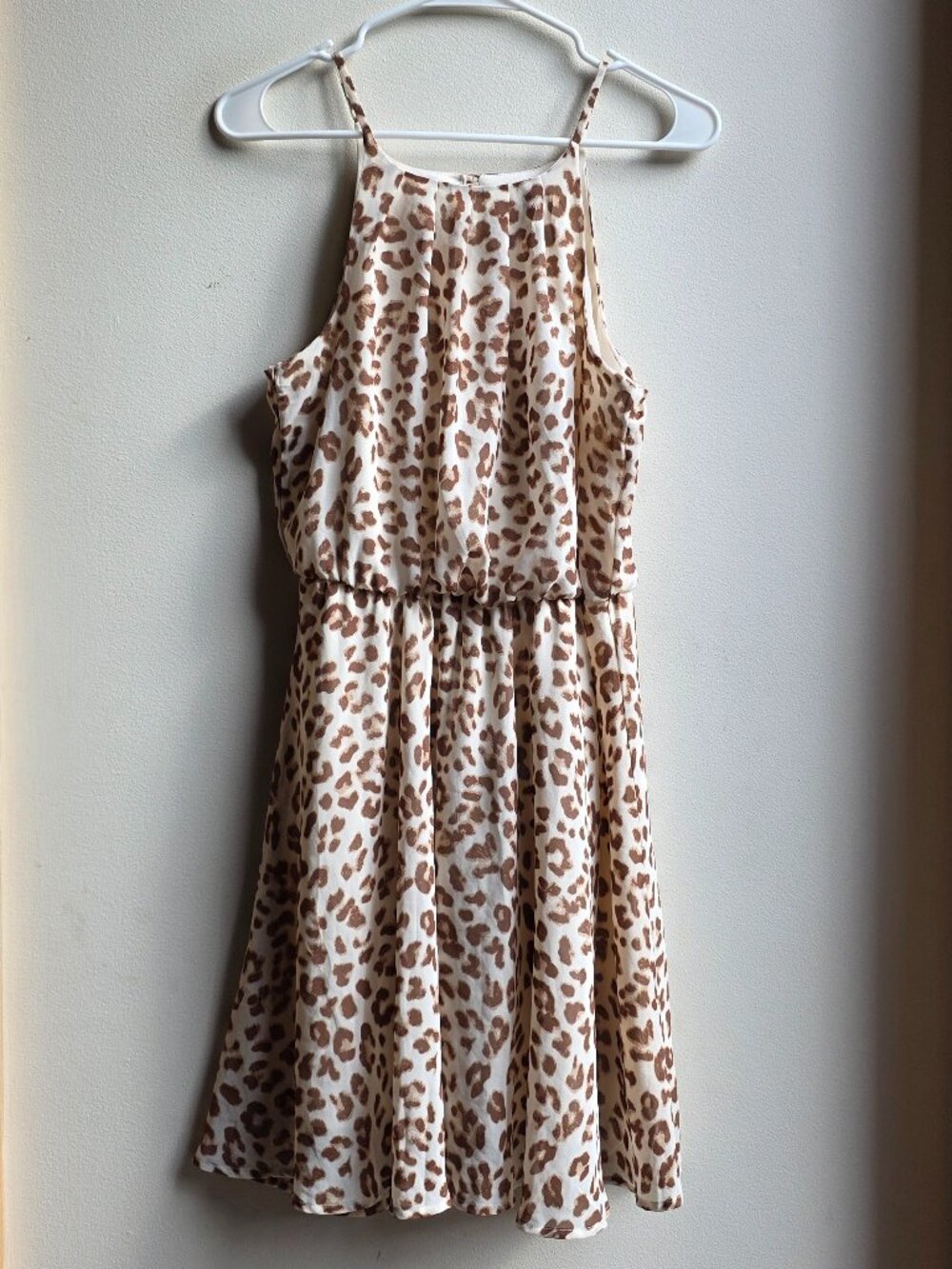 Blue Rain By Francesca's Collections Leopard Print Drop Waist Dress Size Small
